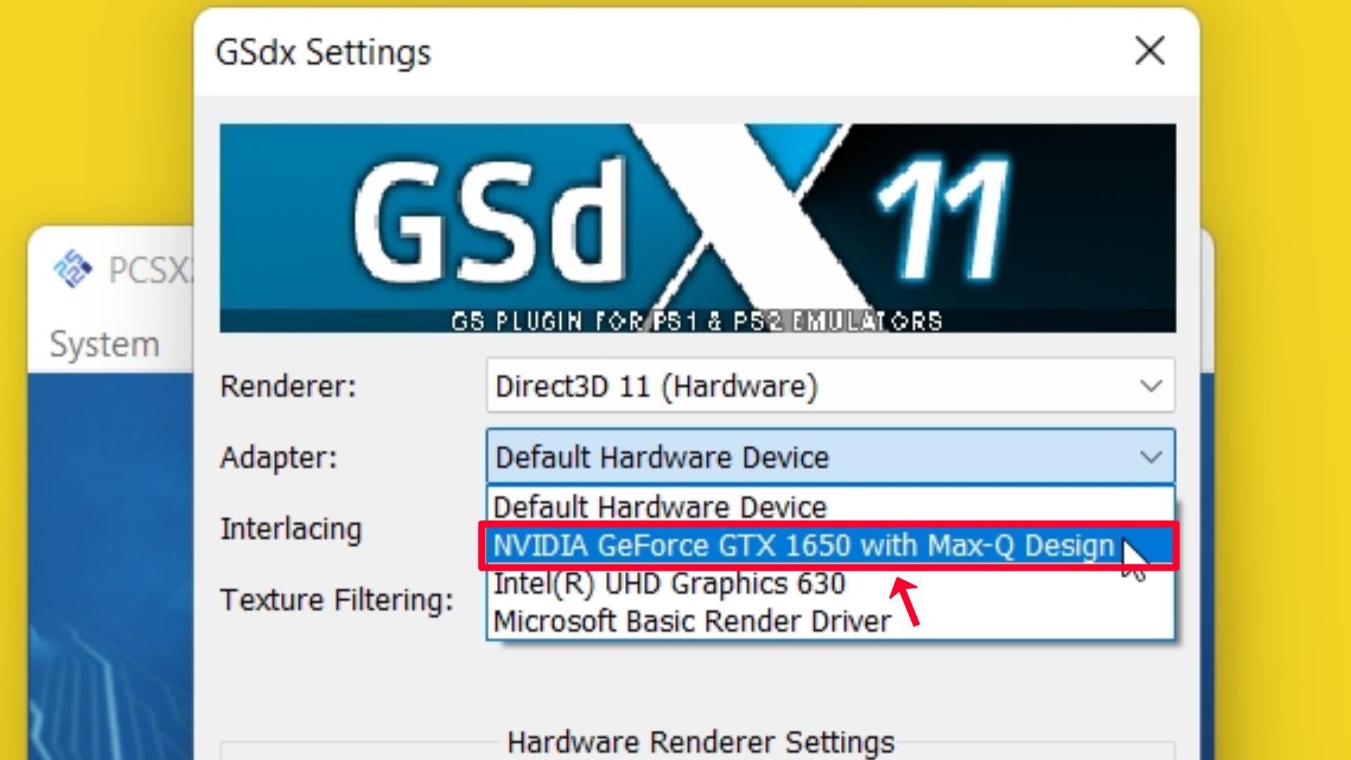 Step 50 Click on Adapter and Select your Graphic Card or if you dont have graphic card on your PC you can select Default Hardware Device.