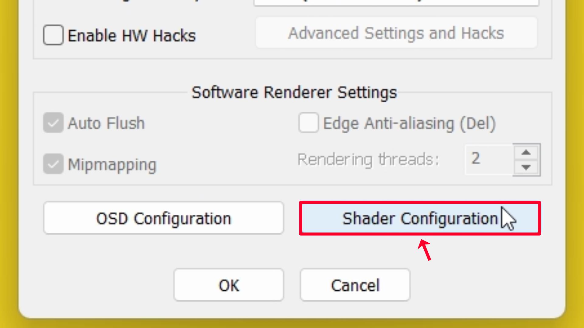 Step 59 Click on Shader Configuration Option.