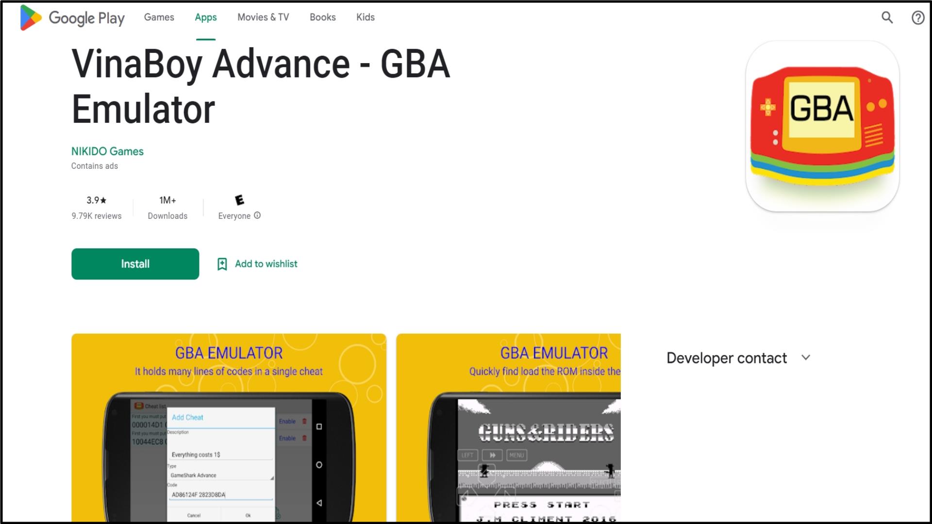 12 VinaBoy Advance GBA Emulator