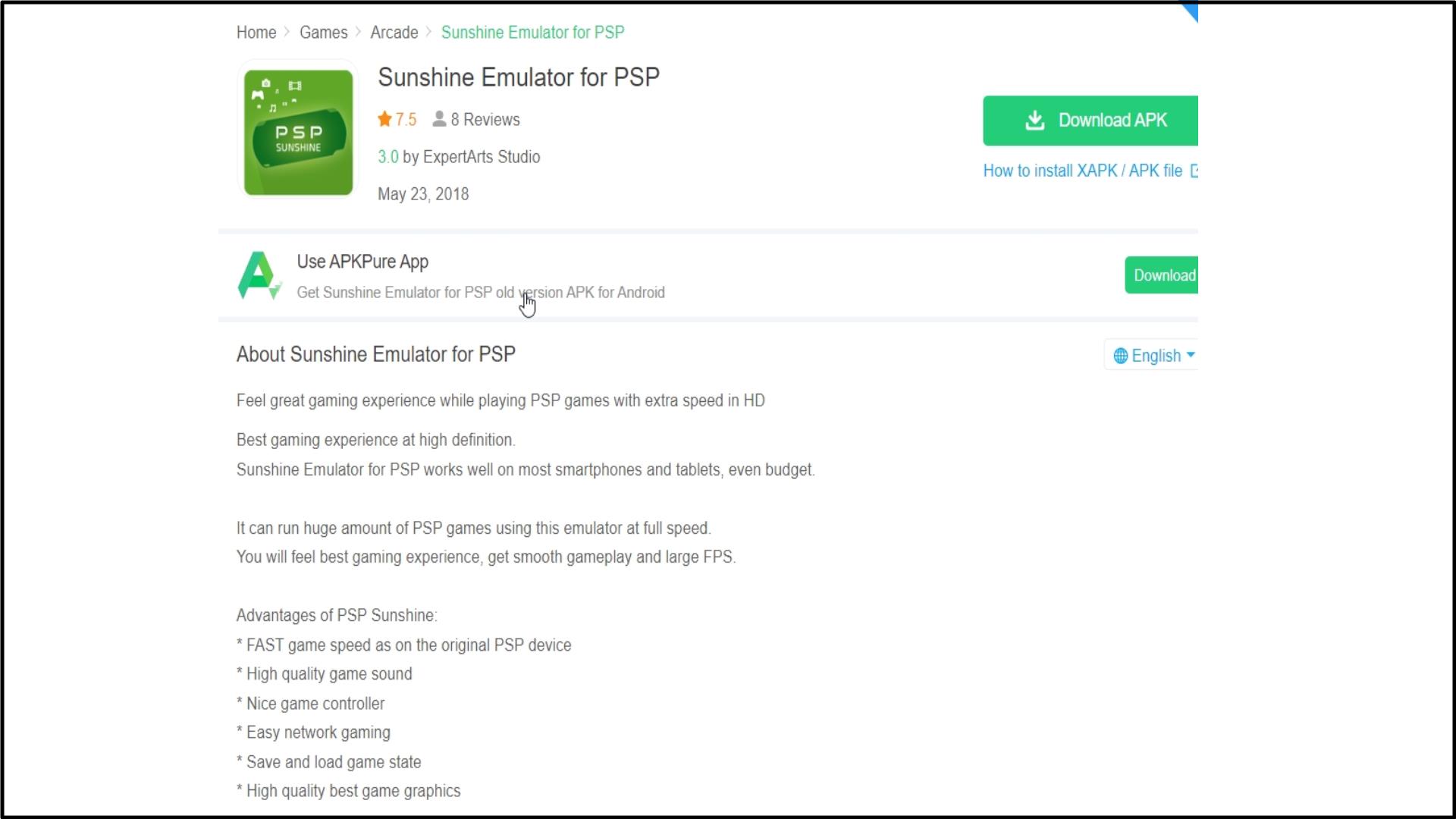 7 Sunshine Emulator for PSP