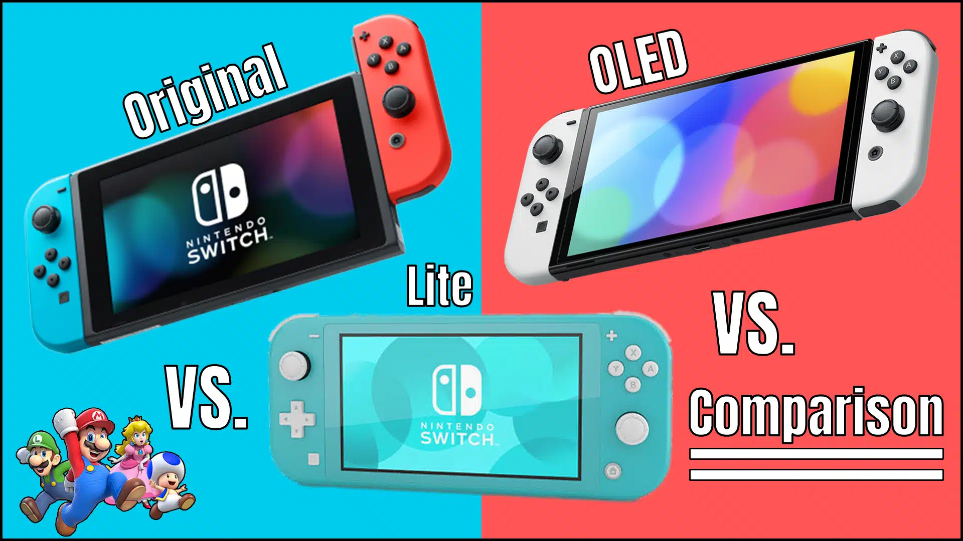 Nintendo Switch Models Comparison Original, Lite & OLED