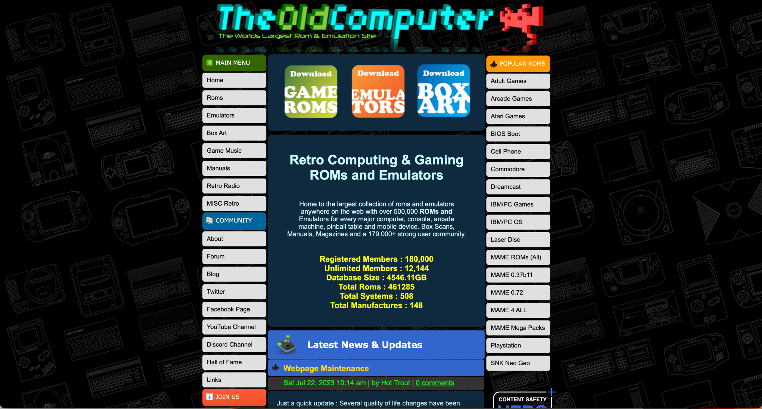 theoldcomputer safe roms site