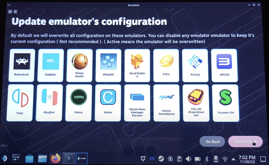 Using EmuDeck to install Yuzu Emulator on Steam Deck step 8